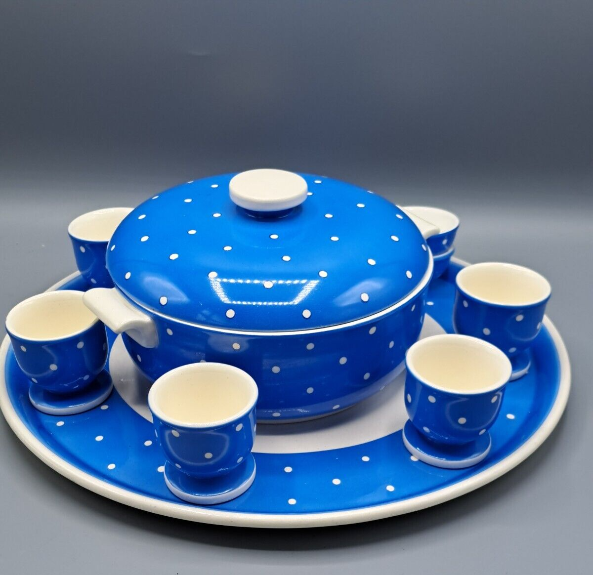 Wächtersbach Keramik, Eierbecher mit Tablet und Topf, DOK 5010